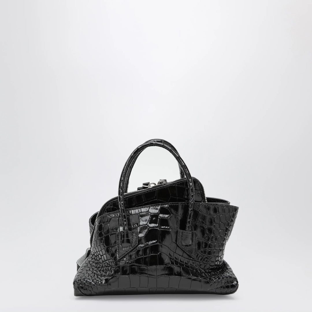 The Attico - La Passeggiata Mini black crocodile-print leather bag Brand Mini Bag U