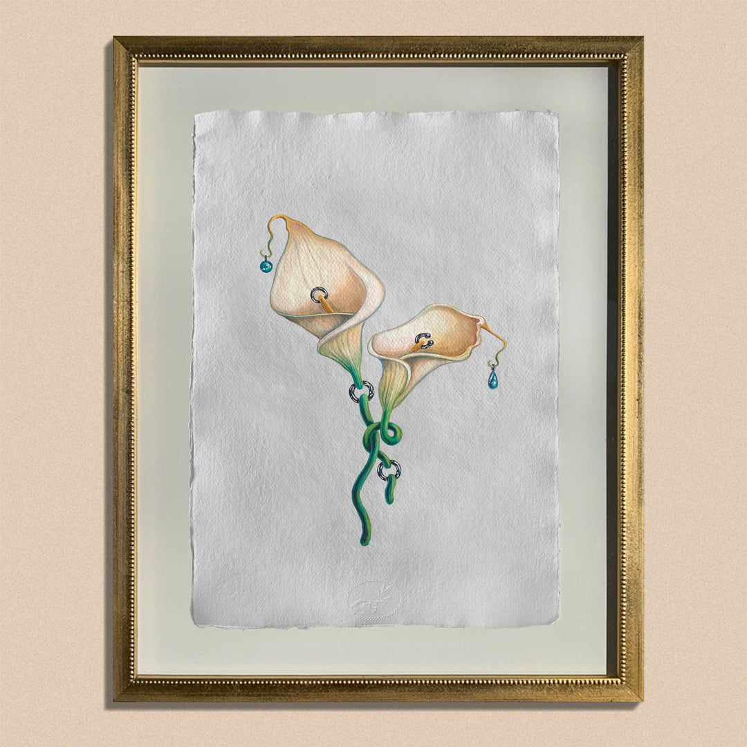 Silviya Neri Painting Silviya Neri Artist Calla Lilies Botanical Handmade Illustration Silviya Neri: Artist Calla Lilies Botanical Handmade Illustration Brand