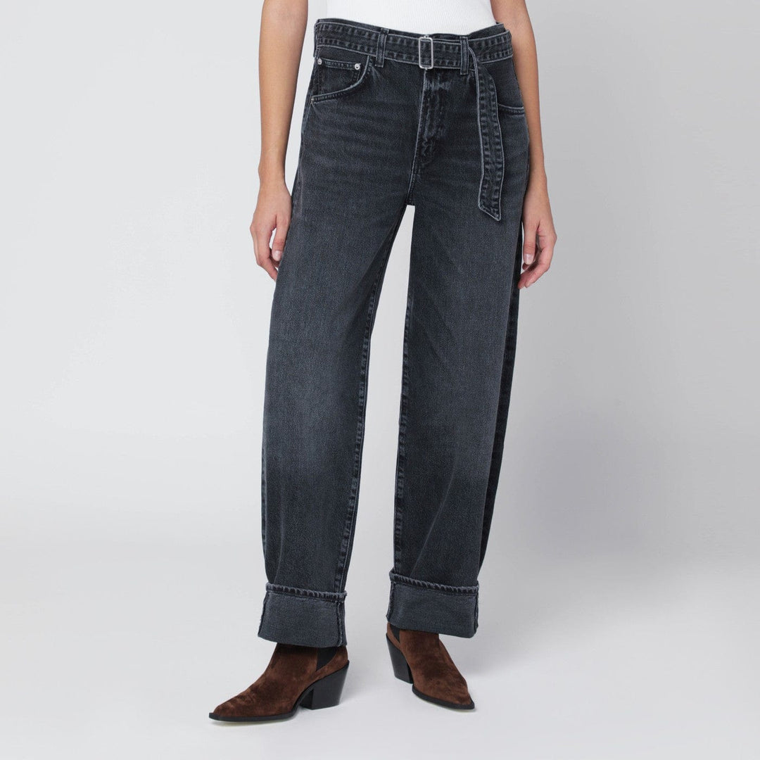 Pants AGOLDE - Jeans Cuffer Taper grey washed effect Brand