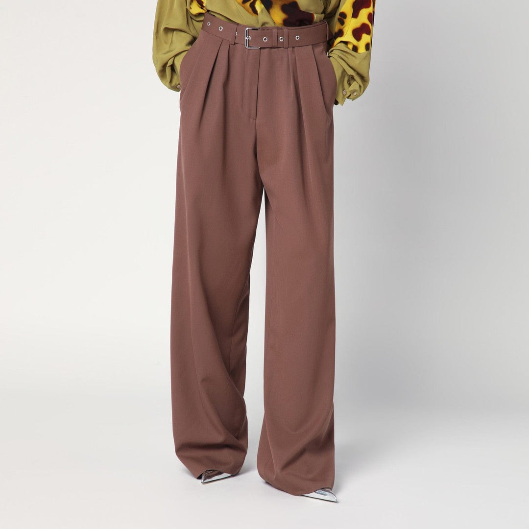 Pants 40  FR Dries Van Noten - Wide taupe cotton trousers Brand