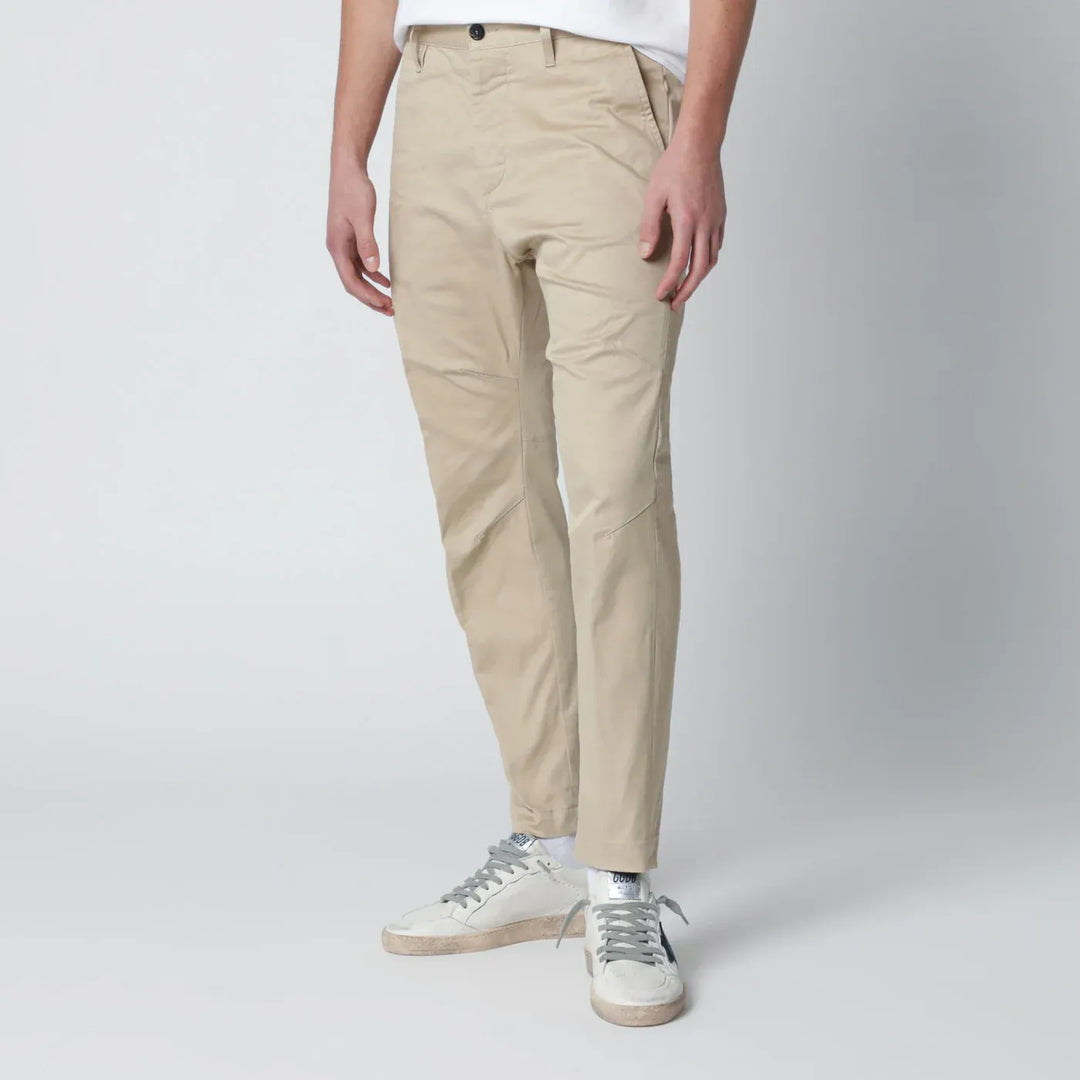 Dsquared2 - Beige cotton-blend trousers Brand Pants