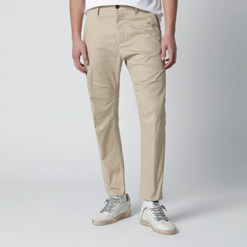 Dsquared2 - Beige cotton-blend trousers Brand Pants 46 IT