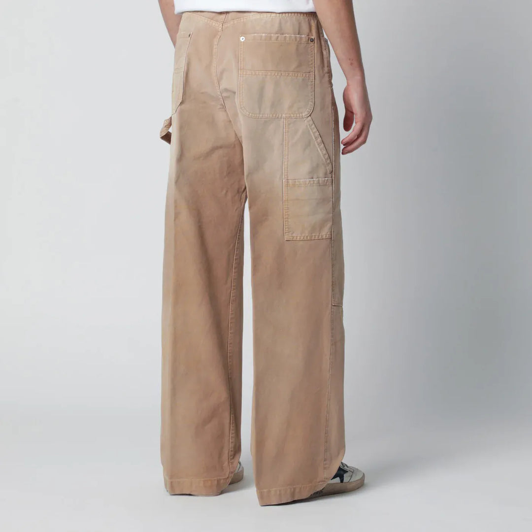 Dsquared2 - Vintage-effect beige baggy carpenter jeans Brand Pants
