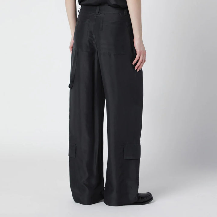 Durazzi Milano - Dark grey silk cargo trousers Brand Pants