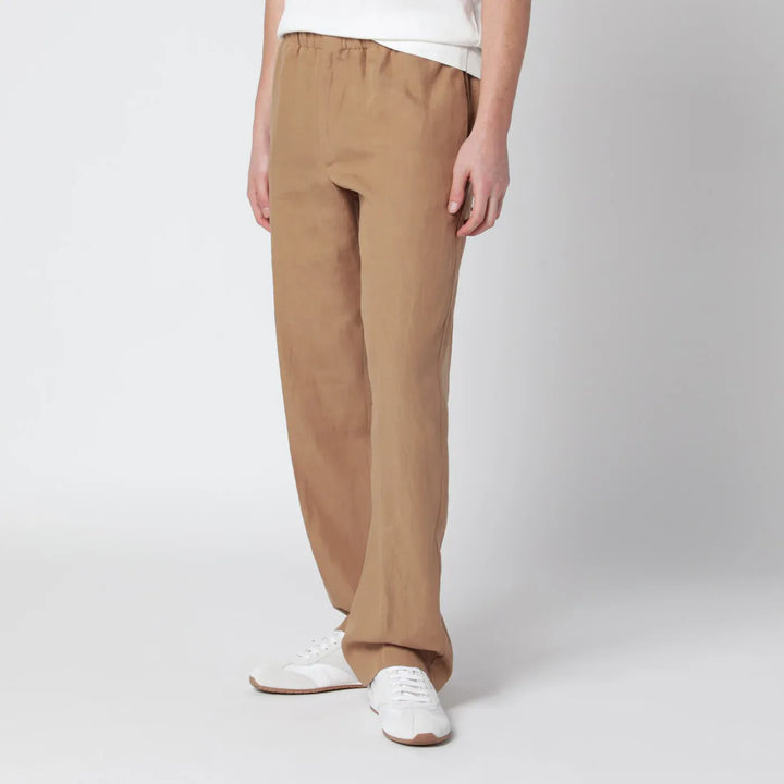Lardini - Camel linen trousers Brand Pants