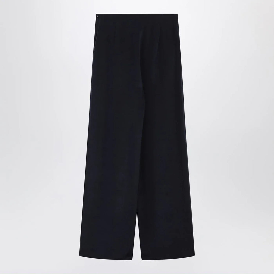 Max Mara - Navy silk-blend trousers Brand Pants