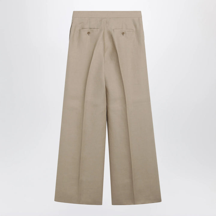 Max Mara - Regular-fit linen natté trousers in sand Brand Pants
