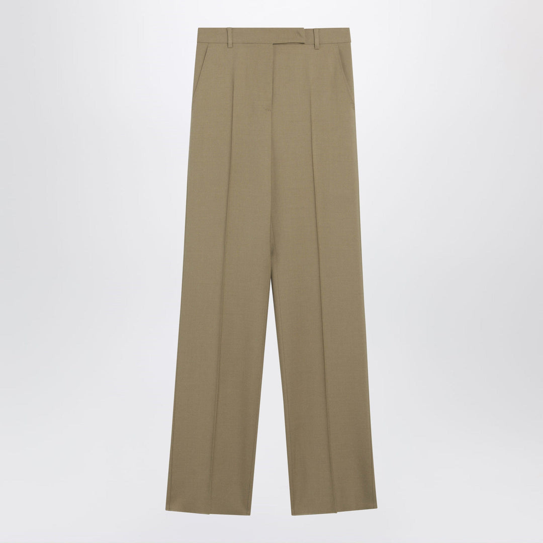 Pants Max Mara - Wide-leg trousers in camel wool and silk poplin Brand