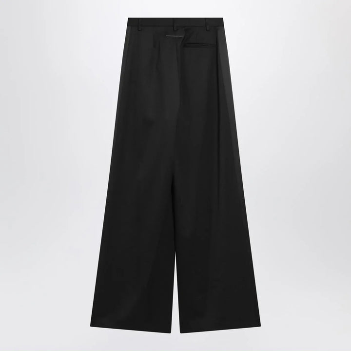 MM6 Maison Margiela - Black satin palazzo pants Brand Pants 44  IT