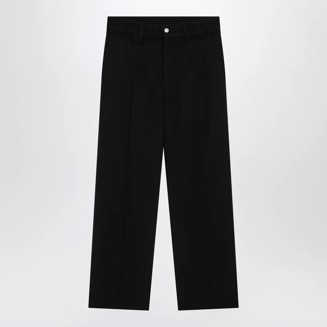 MM6 Maison Margiela - Black wool-blend trousers Brand Pants 52 IT