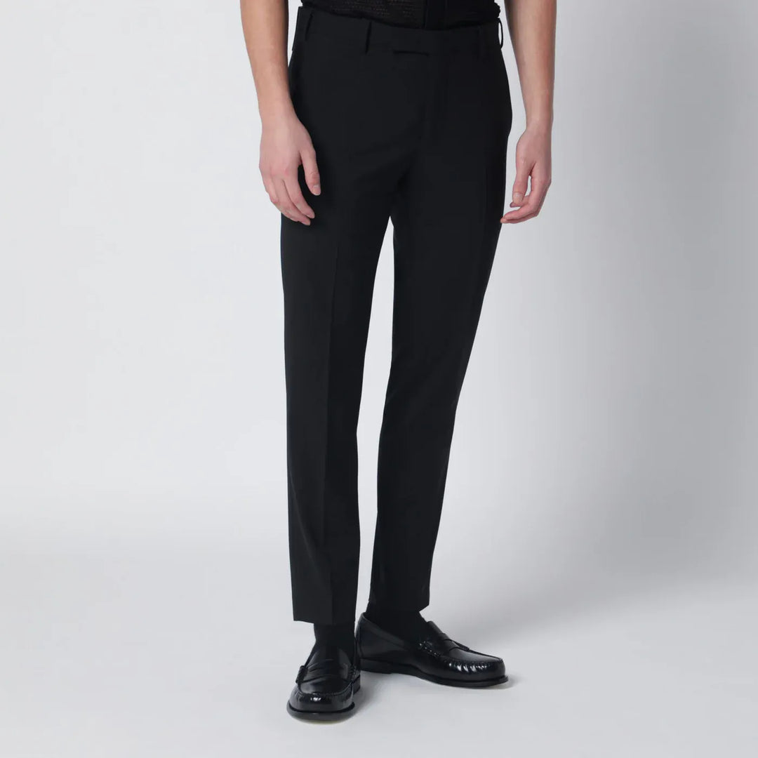 PT Torino - Black wool-blend trousers Brand Pants