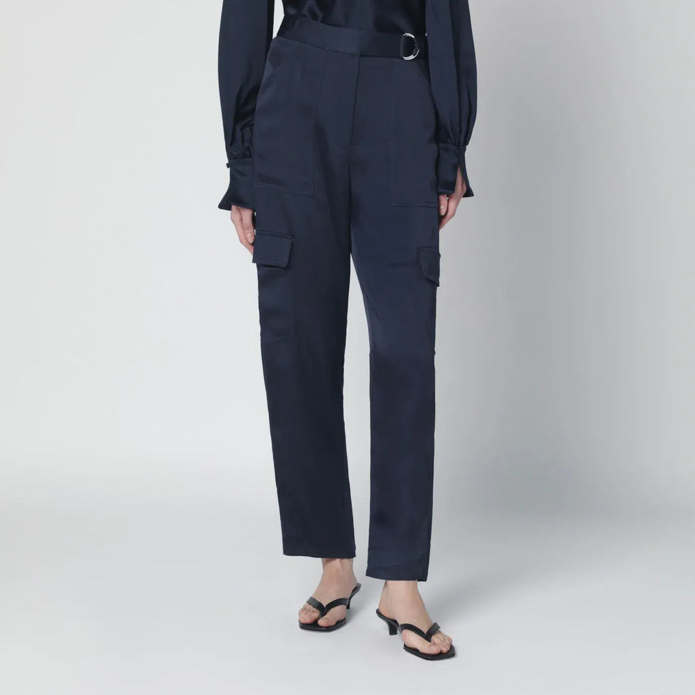SIMKHAI - Carolina trousers in midnight blue shiny satin Brand Pants 8 US