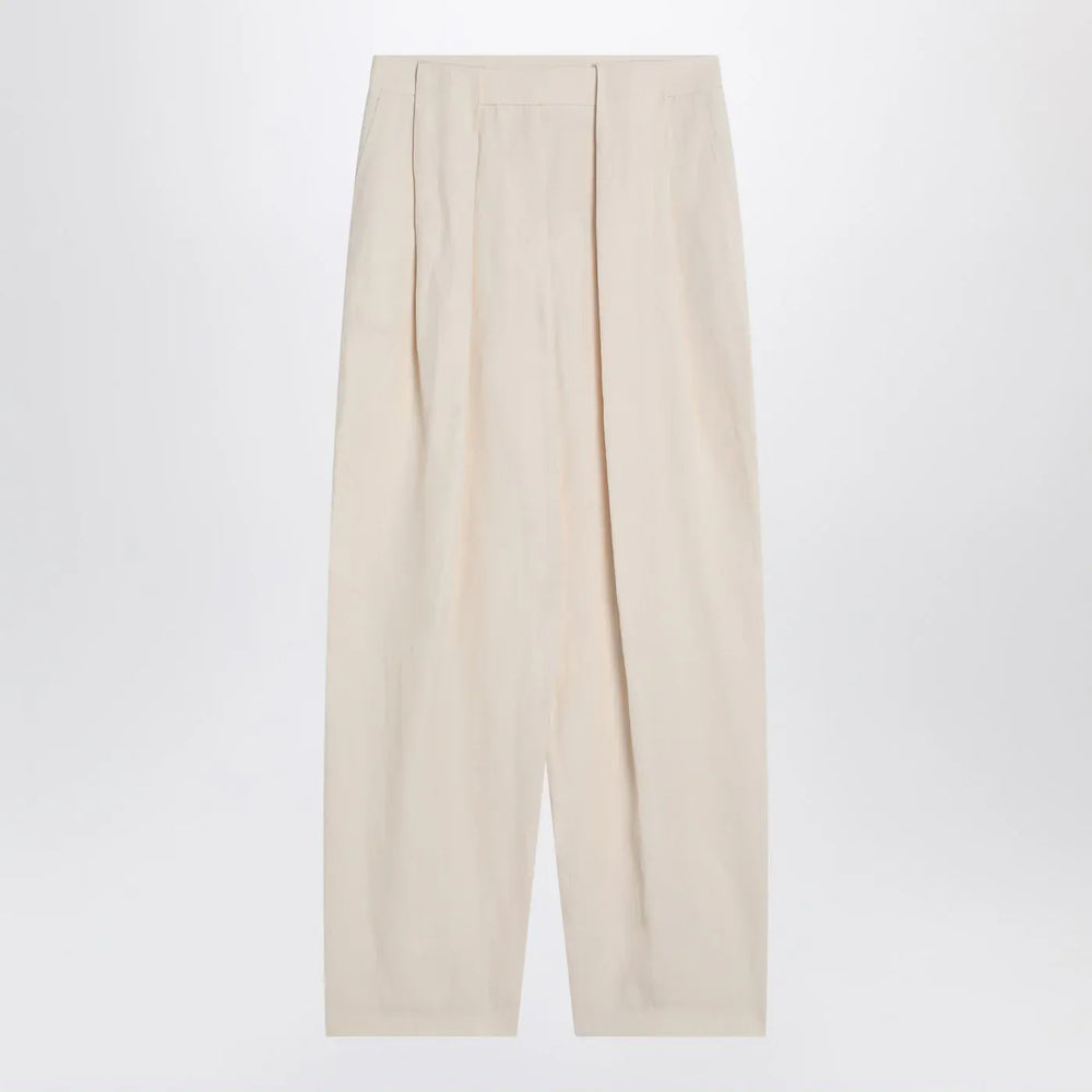 Stella McCartney - Wide butter-coloured pants in linen blend Brand Pants 38  IT