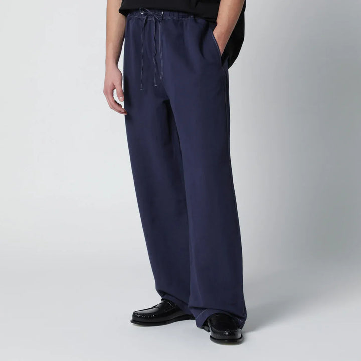 STUDIO NICHOLSON - Sonny trousers indigo blue in cotton and linen Brand Pants