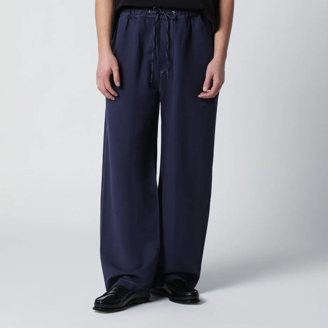 STUDIO NICHOLSON - Sonny trousers indigo blue in cotton and linen Brand Pants M