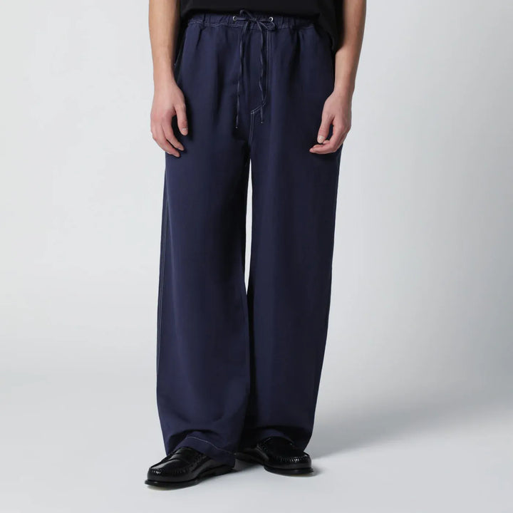 STUDIO NICHOLSON - Sonny trousers indigo blue in cotton and linen Brand Pants M