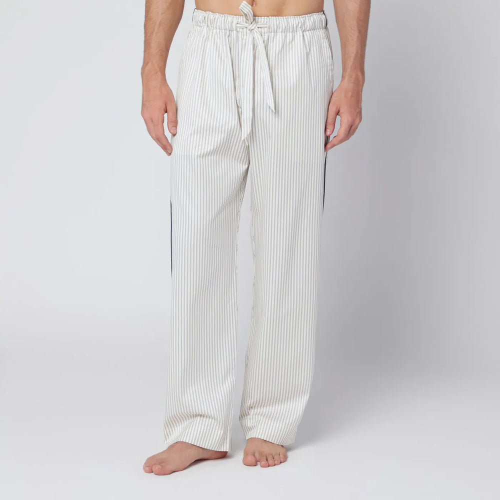Tekla - Brown and white striped pyjama trousers Brand Pants L