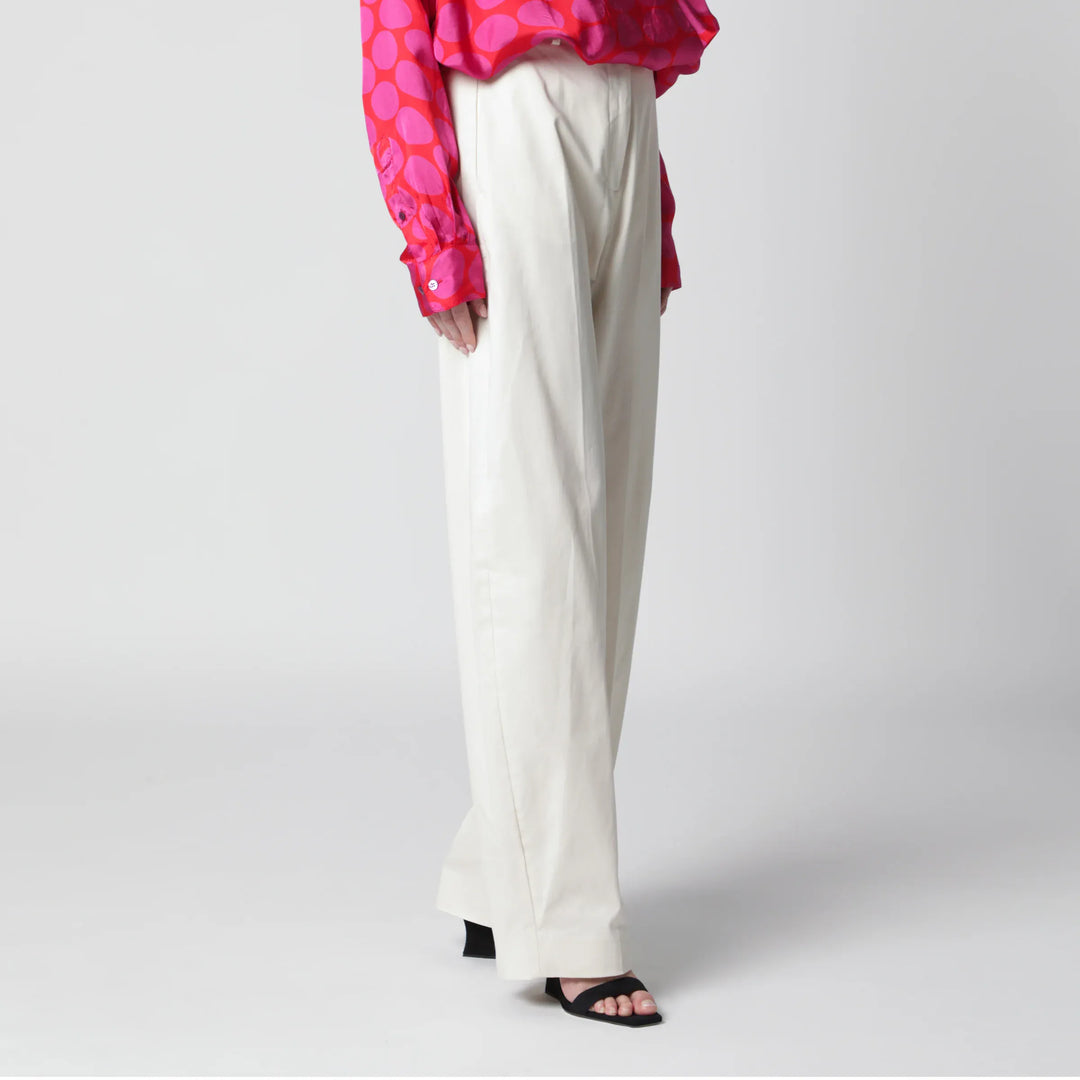 TheLatest - Cream cotton palazzo trousers Brand Pants