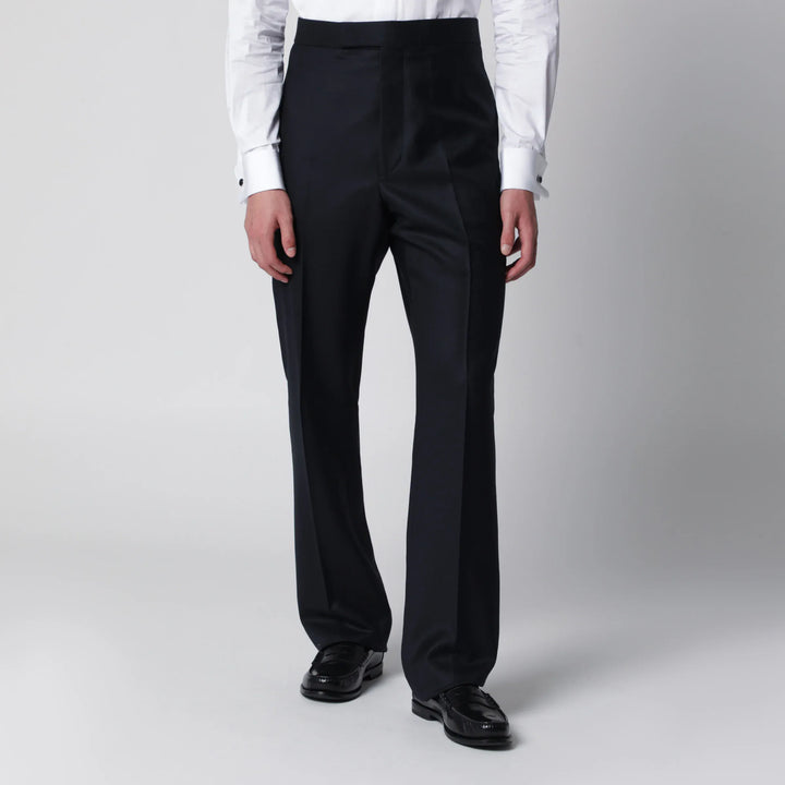 Thom Browne - Navy blue wool trousers Brand Pants 3