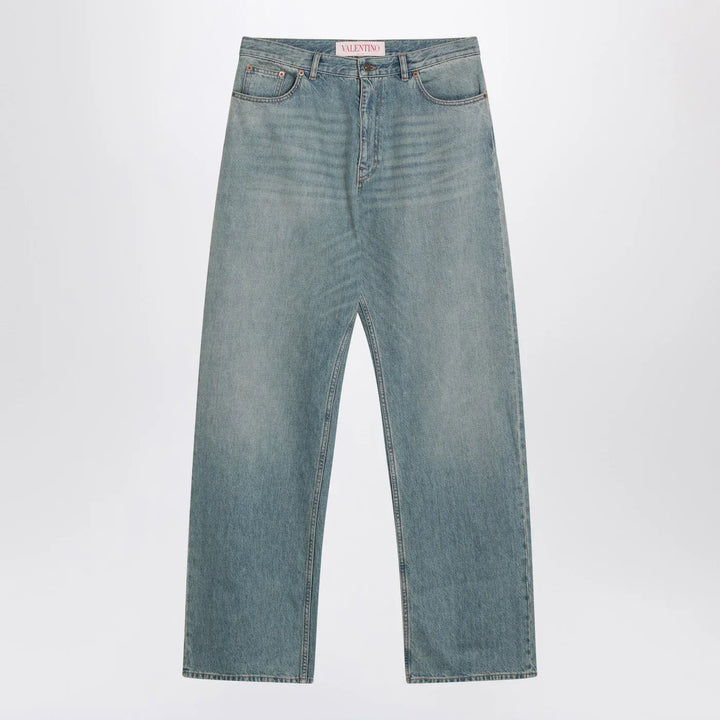 Valentino - Light blue jeans with washed effect Brand Pants 33