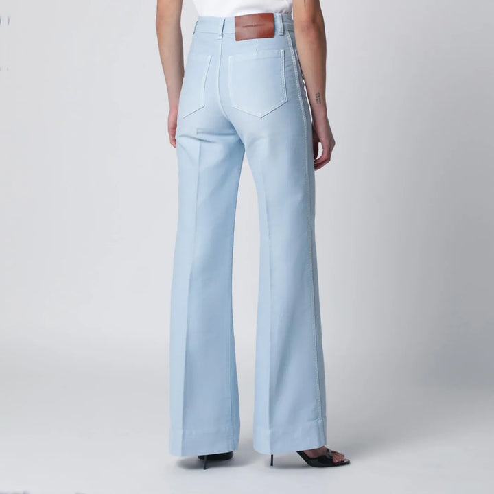 Victoria Beckham - Sky blue cotton Alina trousers Brand Pants
