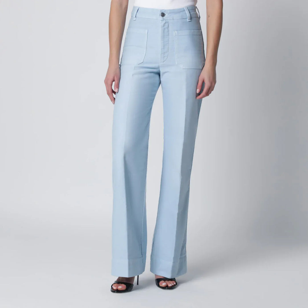 Victoria Beckham - Sky blue cotton Alina trousers Brand Pants 27