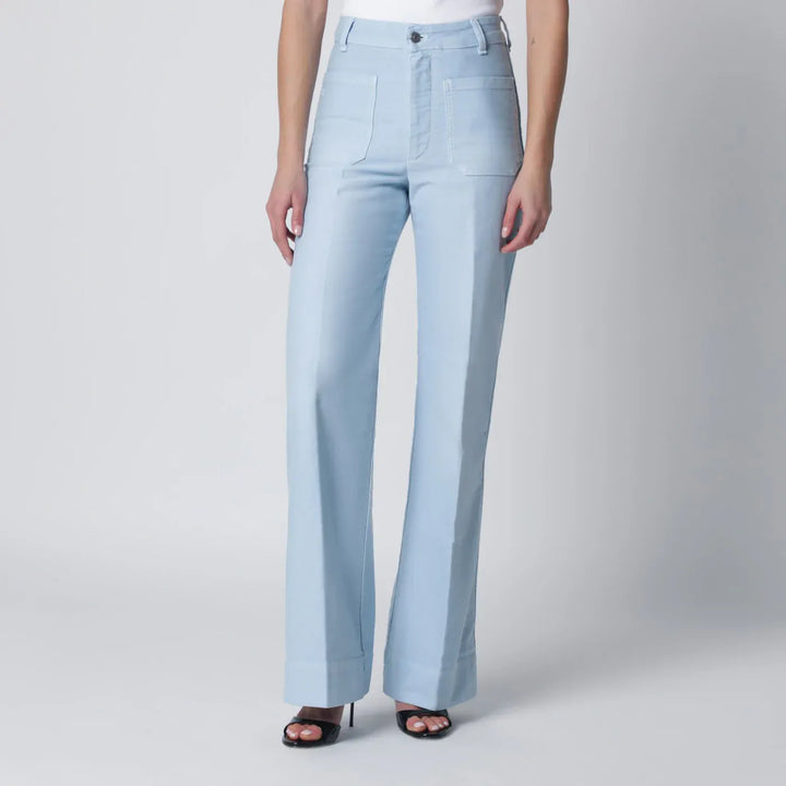 Victoria Beckham - Sky blue cotton Alina trousers Brand Pants 27