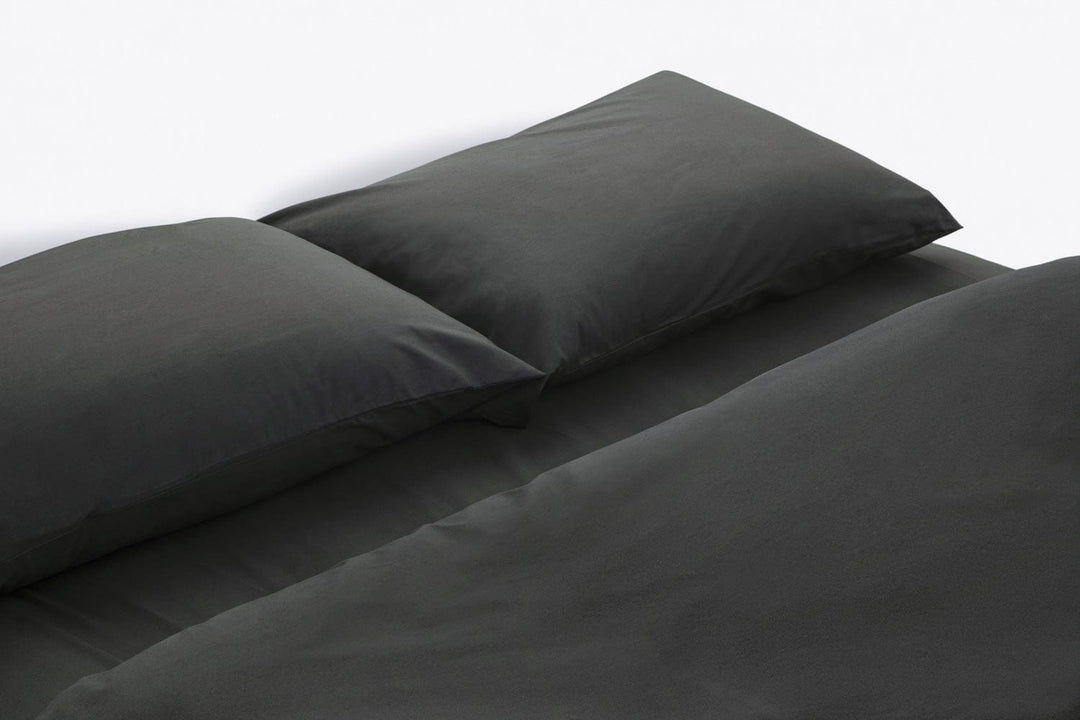 Bemboka Percale Sheets Charcoal / King 180x203x40cm Bemboka Cotton Percale Fitted Sheets Bemboka Cotton Percale Fitted Sheets I Best Luxury Bedding Australia  Brand