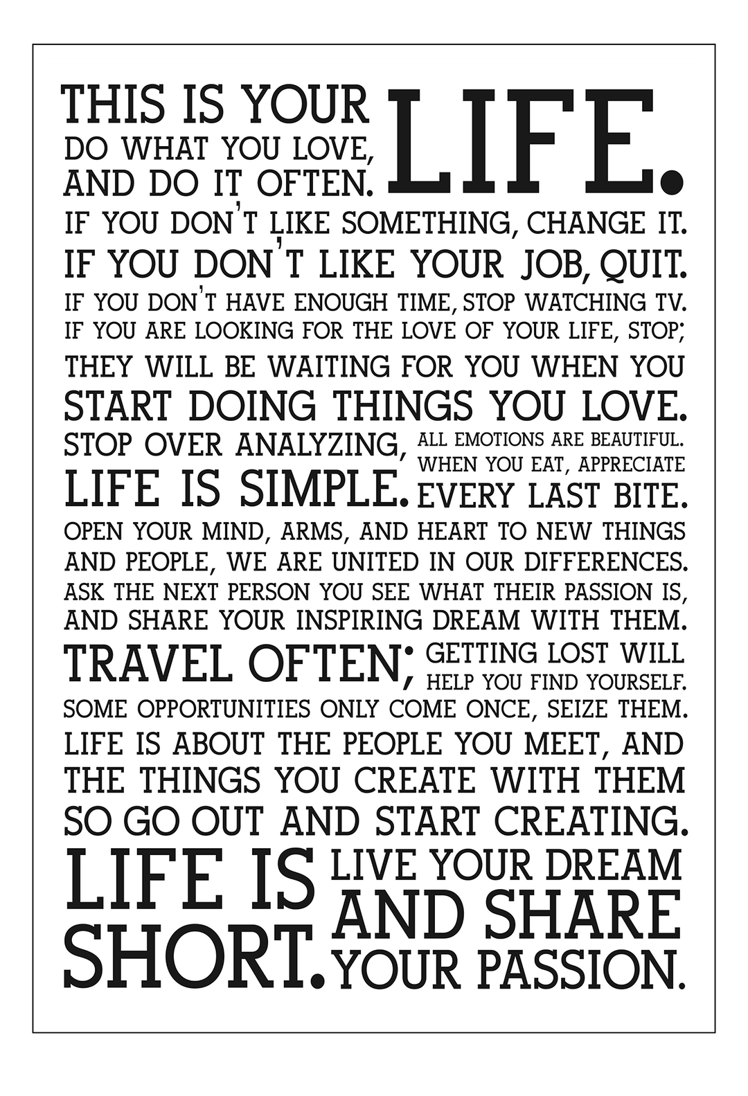 Canvas Print 60x90cm / Unframed Holstee Manifesto Holstee Manifesto Wall Art : Ready to hang framed artwork. Brand