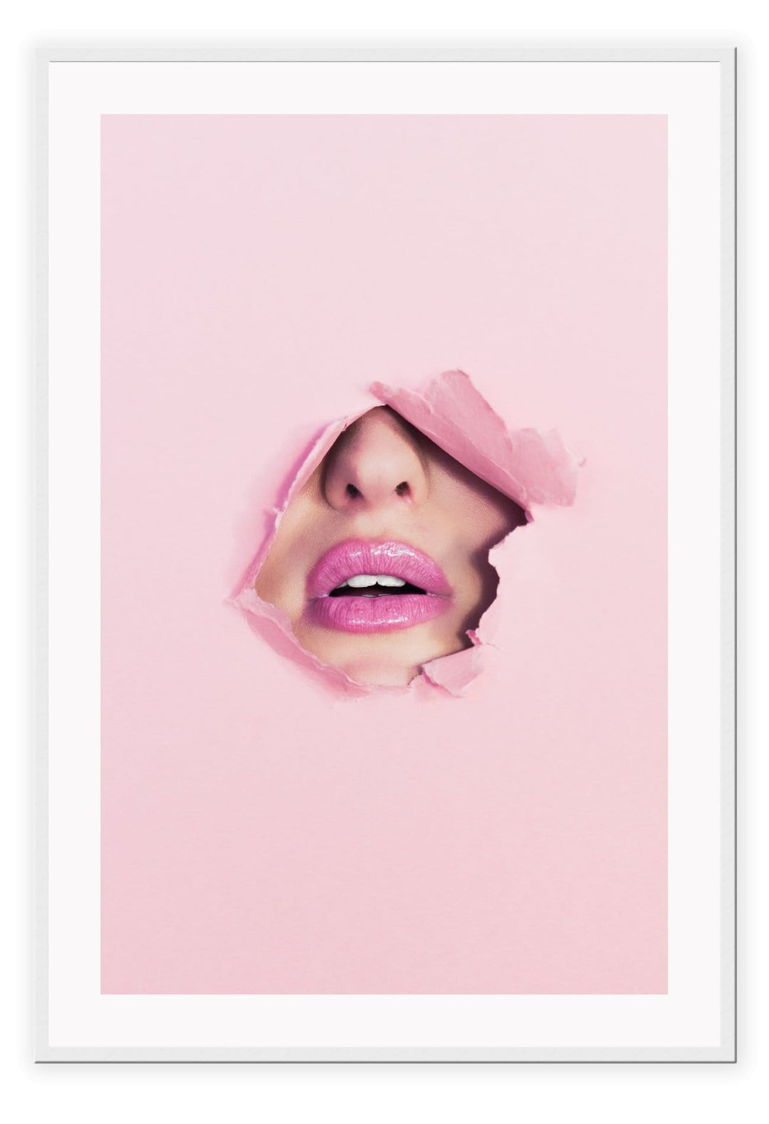 Canvas Print Small		50x70cm / White Pink face Pink Face Wall Art : Ready to hang framed artwork. Brand