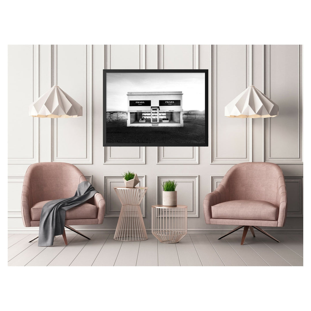 Canvas Print Prada Desert Monochrome Framed Prada Desert Wall Art : Ready to hang framed artwork. Brand