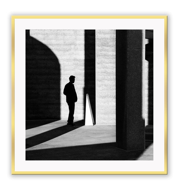 Canvas Print Small		50x50cm / Gold Uomo shadow Uomo Shadow Wall Art : Ready to hang framed artwork. Brand