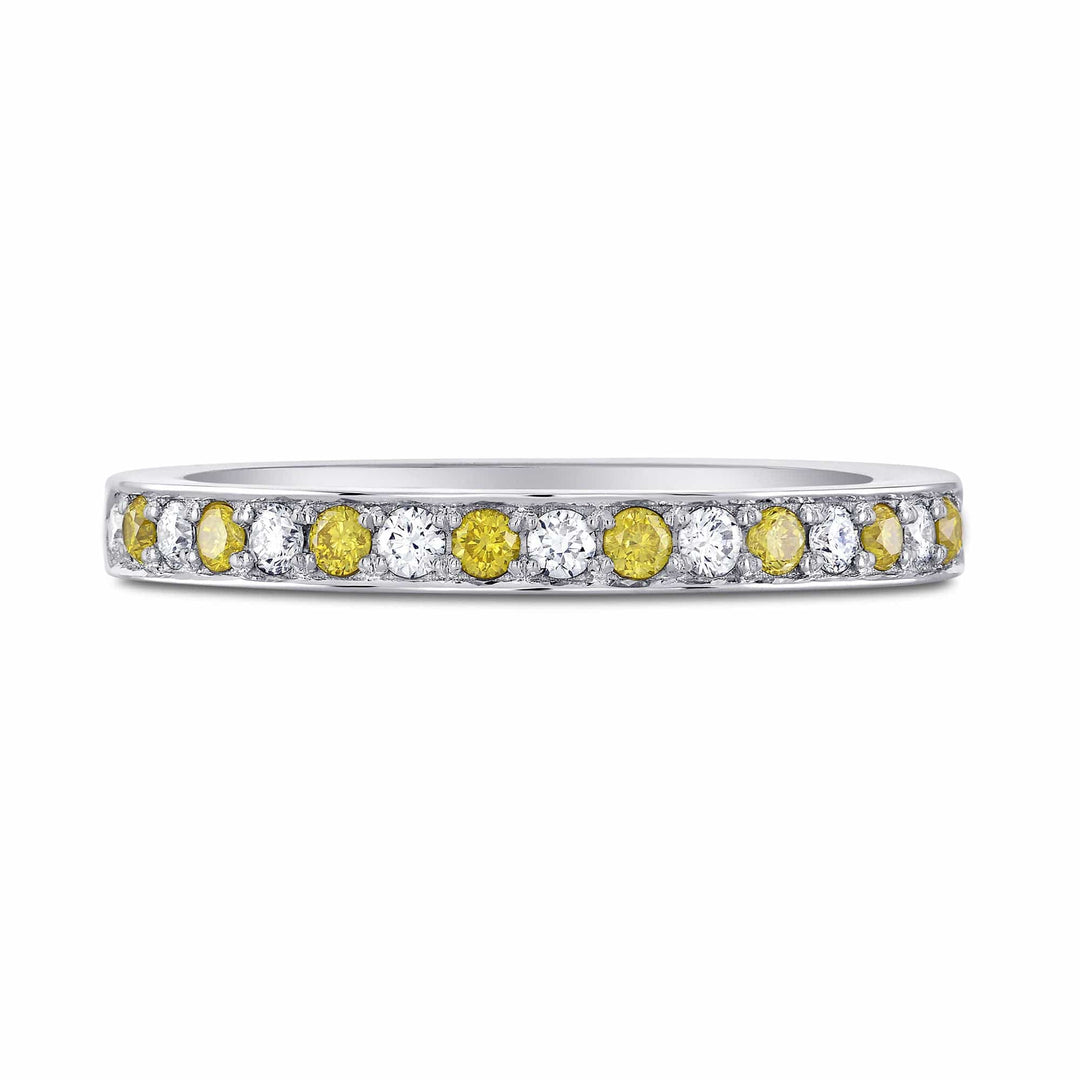 LEIBISH 0.15ct Fancy Yellow & White Diamond Band Brand Ring