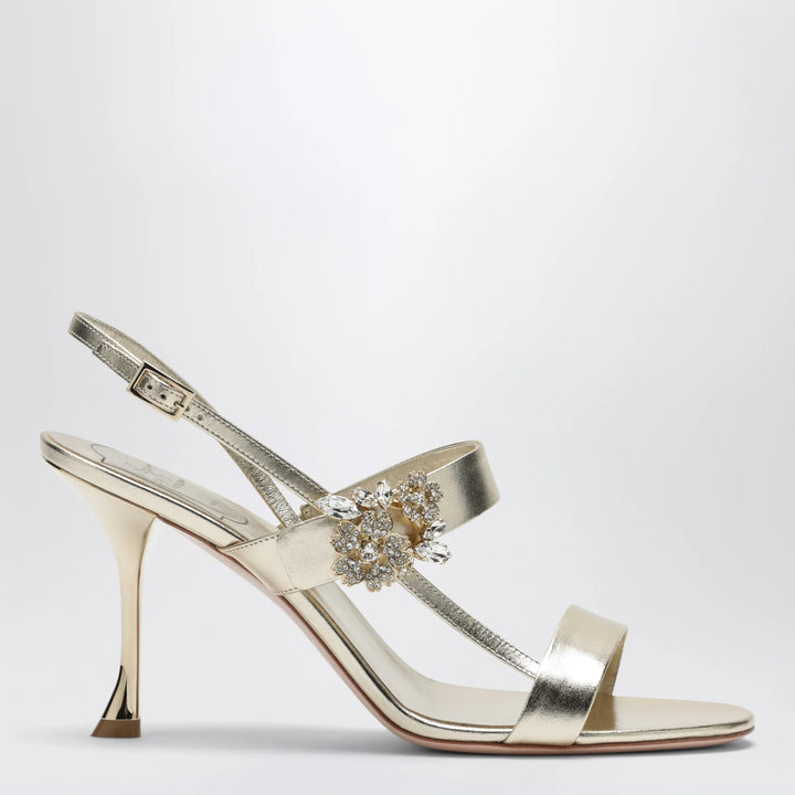 ROGER VIVIER - Gold leather Efflorescence sandals Brand Sandals 36 IT
