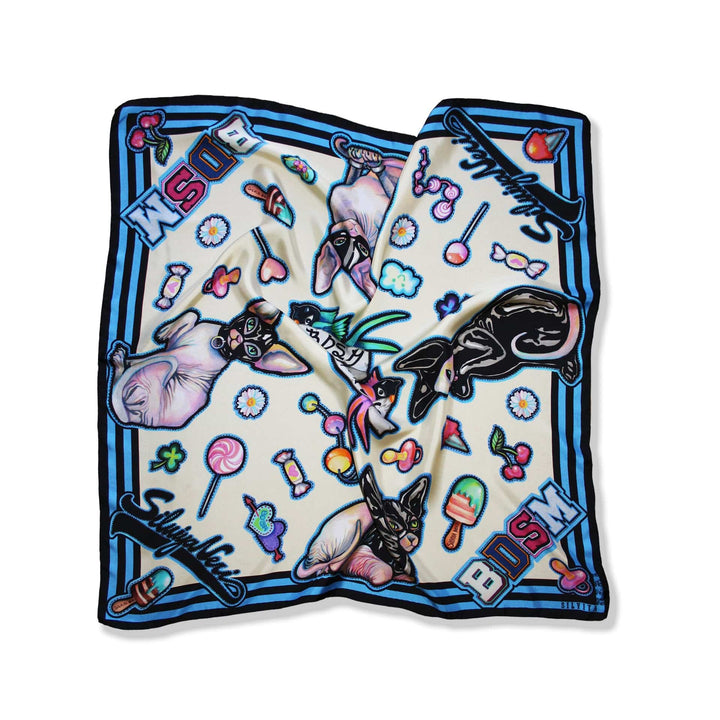 Silviya Neri Scarves 90x90 Candies Silk Scarf By Silviya Neri Brand