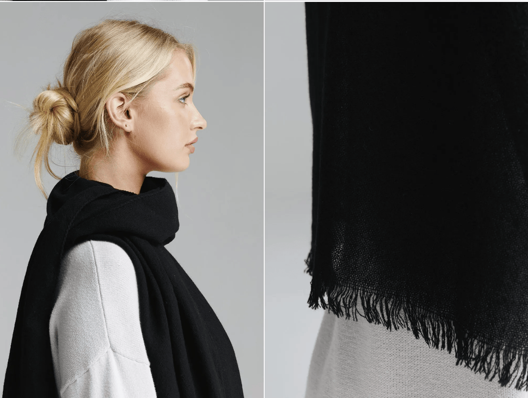 Italian Pure Cashmere Scarves Brand Scarves Black