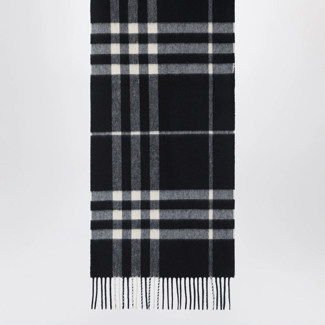 Burberry - Black Check cashmere scarf Brand Scarves &amp; Shawls U