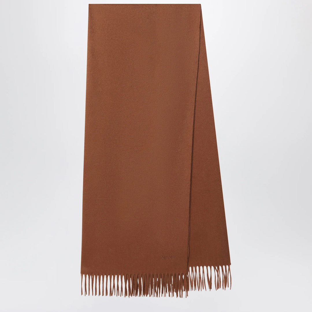 Max Mara - Leather-brown cashmere scarf Brand Scarves & Shawls U