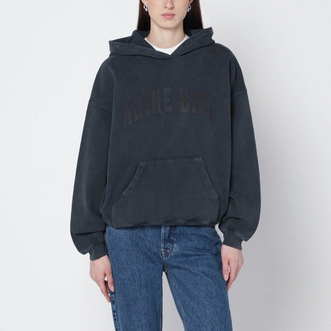 Shirts &amp; Tops ANINE BING - Black washed hoodie with distressing Brand