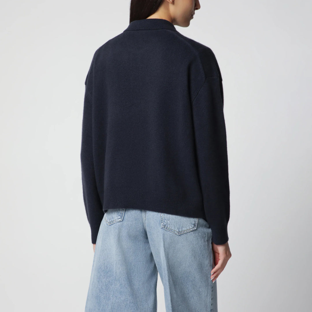 ANINE BING - Navy cashmere polo sweater Brand Shirts &amp; Tops