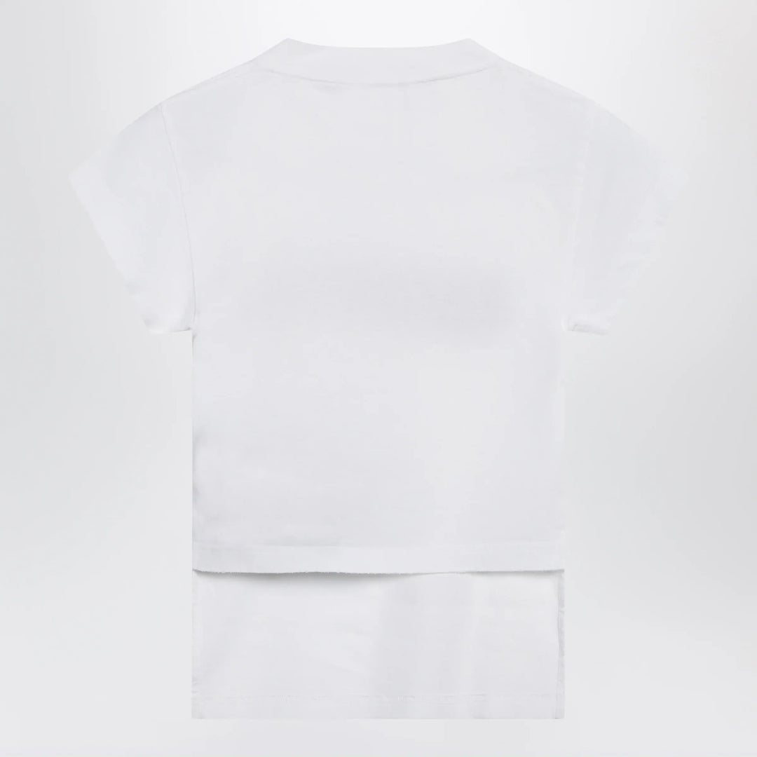 Balenciaga - Messy Spray T-shirt with cut-out back in white cotton Brand Shirts &amp; Tops