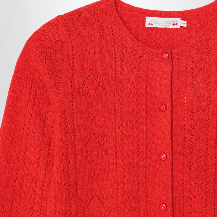 Bonpoint - Red cashmere cardigan Brand Shirts &amp; Tops