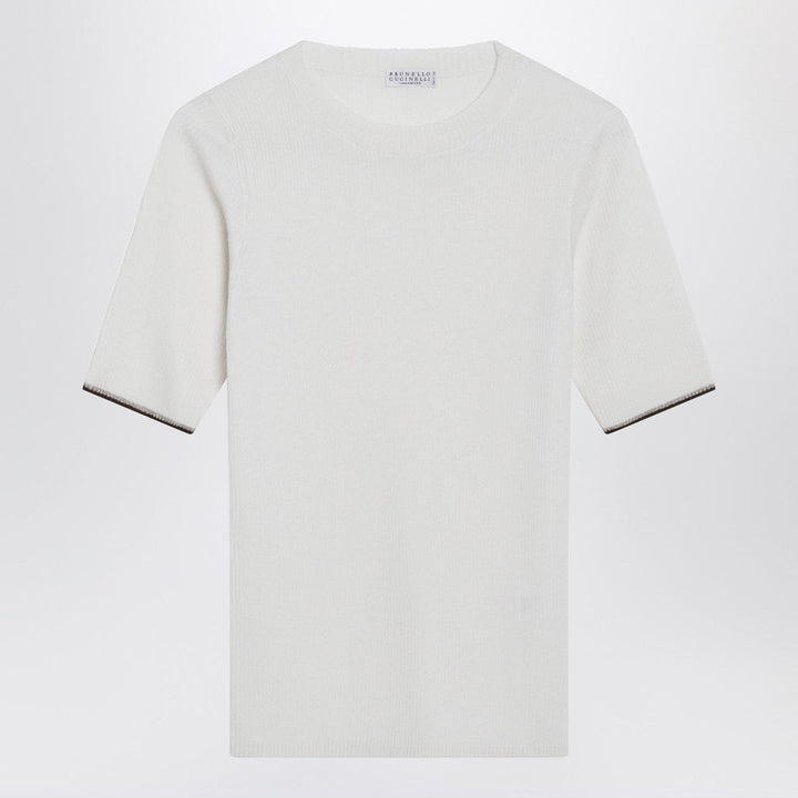 Shirts &amp; Tops XS Brunello Cucinelli - White cashmere and silk knit top Brand