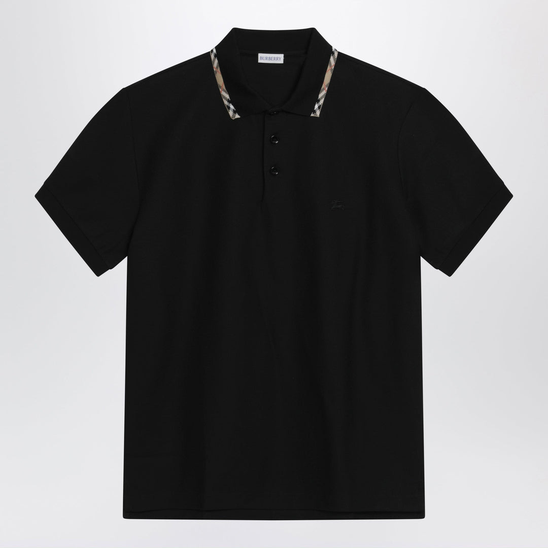 Shirts &amp; Tops Burberry - Black cotton polo with Check detail by Burberry Brand