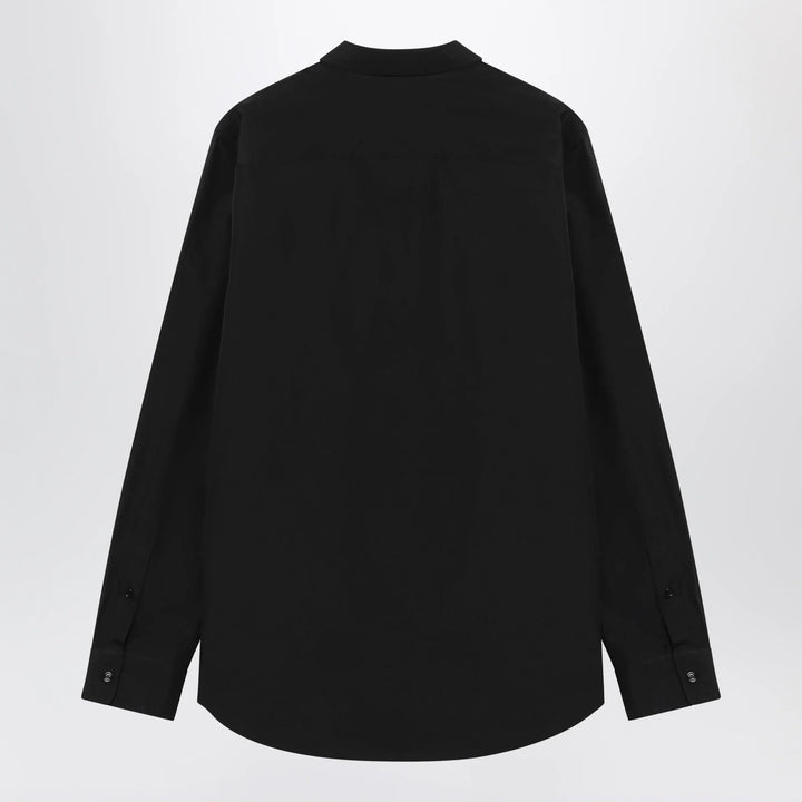 Burberry - Classic-fit cotton poplin shirt with Check trim, black Brand Shirts &amp; Tops