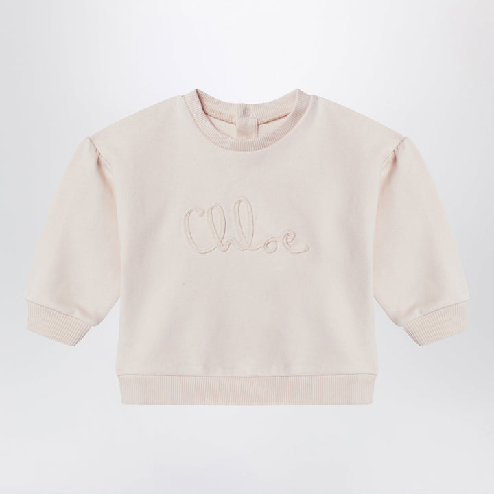 Shirts &amp; Tops Chloé - Light pink sweatshirt with logo embroidery Brand
