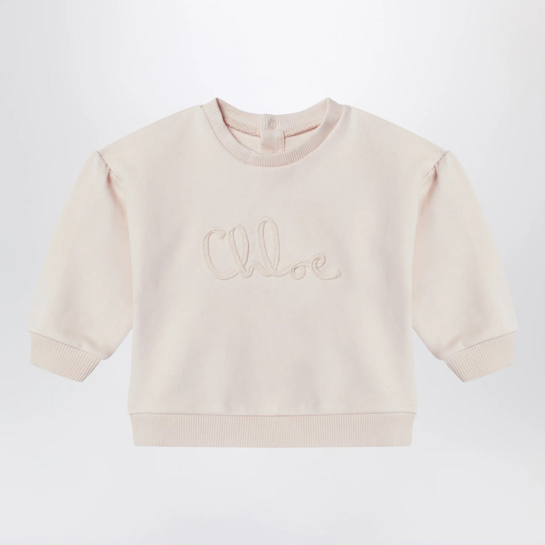Chloé - Light pink sweatshirt with logo embroidery Brand Shirts &amp; Tops 2