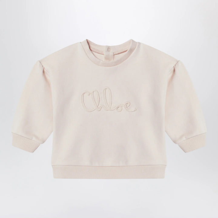 Chloé - Light pink sweatshirt with logo embroidery Brand Shirts &amp; Tops 2