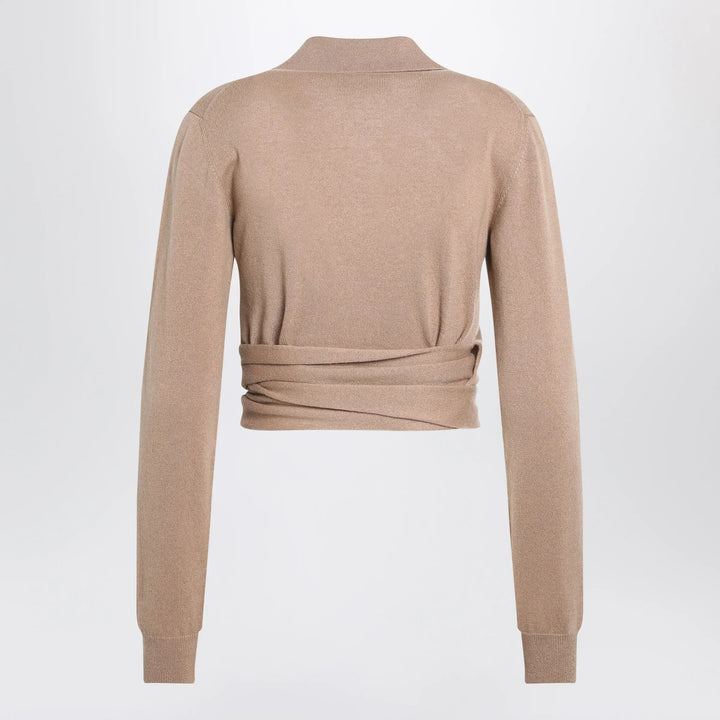 Dolce&amp;Gabbana - Beige wrap cardigan in cashmere Brand Shirts &amp; Tops
