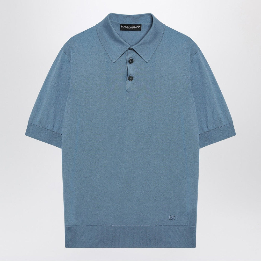 Shirts & Tops Dolce&Gabbana - Light blue silk polo shirt Brand